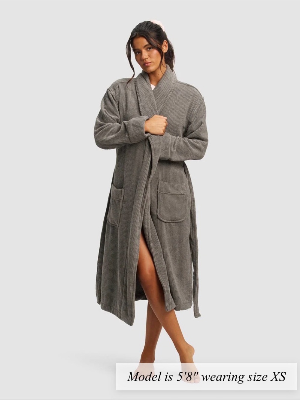 Cozy Earth Ribbed Terry Bath Robe (M)